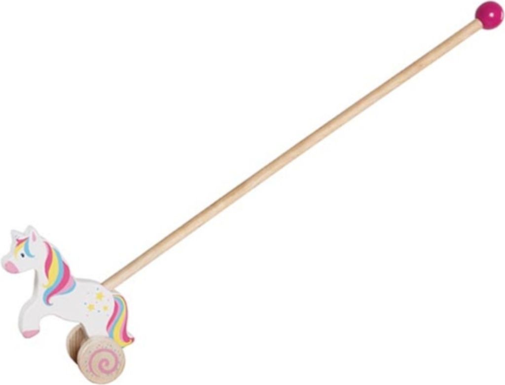 Goki Holz-Einhorn Schiebefigur - Lauflernspielzeug für Kleinkinder