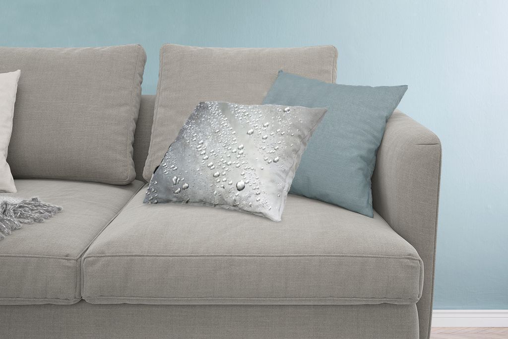 MuchoWow Zierkissen Sofakissen Wohnzimmer Dekokissen 60x40 cm Metall - Wasser - Grau - Kopfkissen - Polster mit Foto