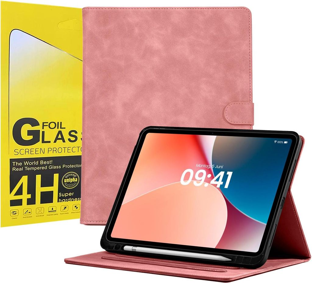 LBH Tablet Schutzhülle + 2x 4H Displayfolie für Apple iPad Pro 8. Gen (M5) 2025 13 Zoll Cover Case Schutz Tablet Farbe: Rosa