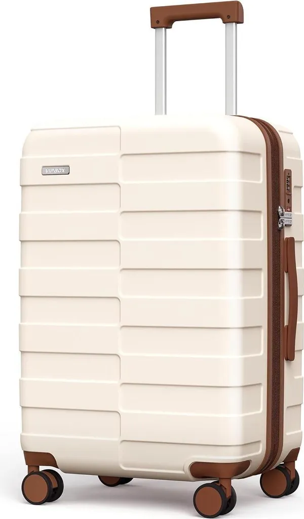 Valise Vipbox 65cm blanche 4 roulettes - Coque TSA solide pour bagage