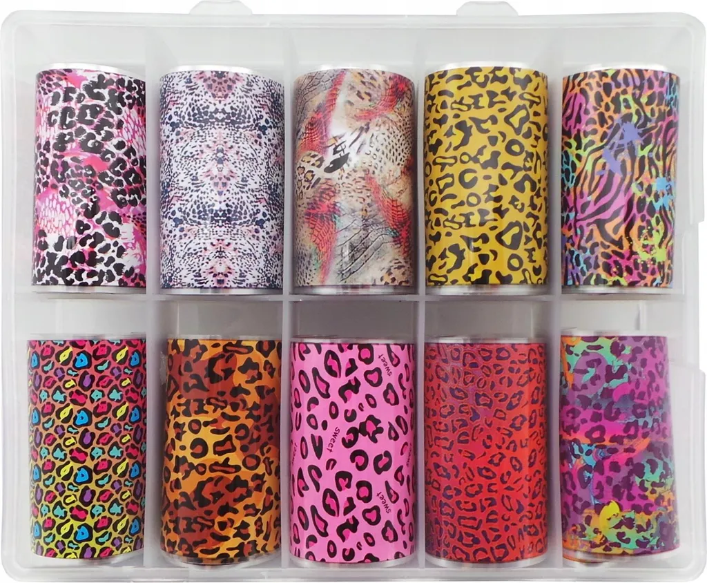 Feuilles de Transfert Ongles Léopard 10 Pièces pour Manucure Design - 9