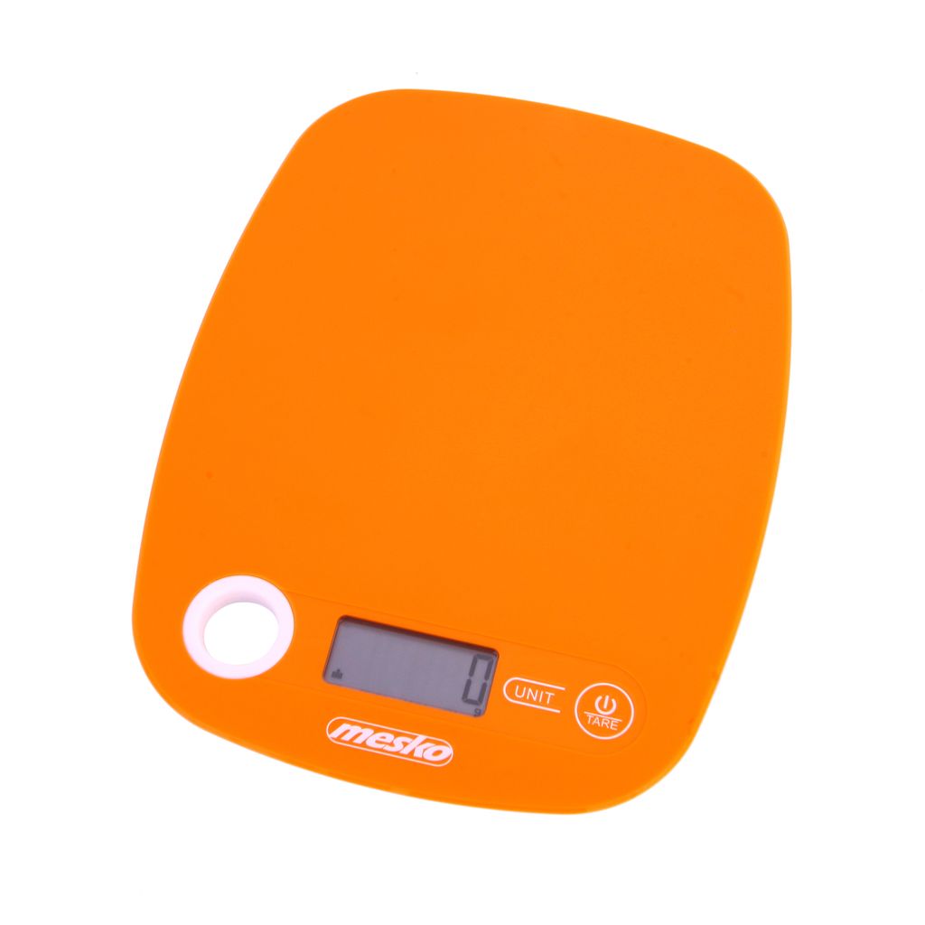 Mesko MS3159O Digitale Küchenwaage, elektronische Waage, 5 kg, LCD-Display, hochpräzise, 1g Orange