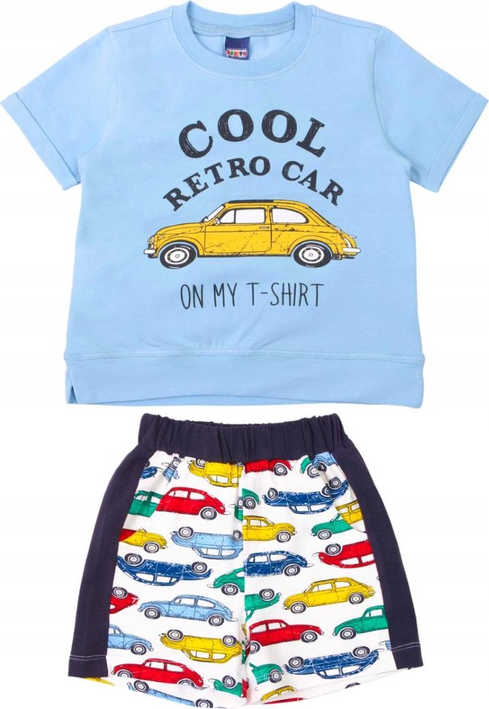 Jungen Sommer Set - T-shirt & Shorts - Größe 98 - hellblau - 95% Baumwolle - 2-teilig