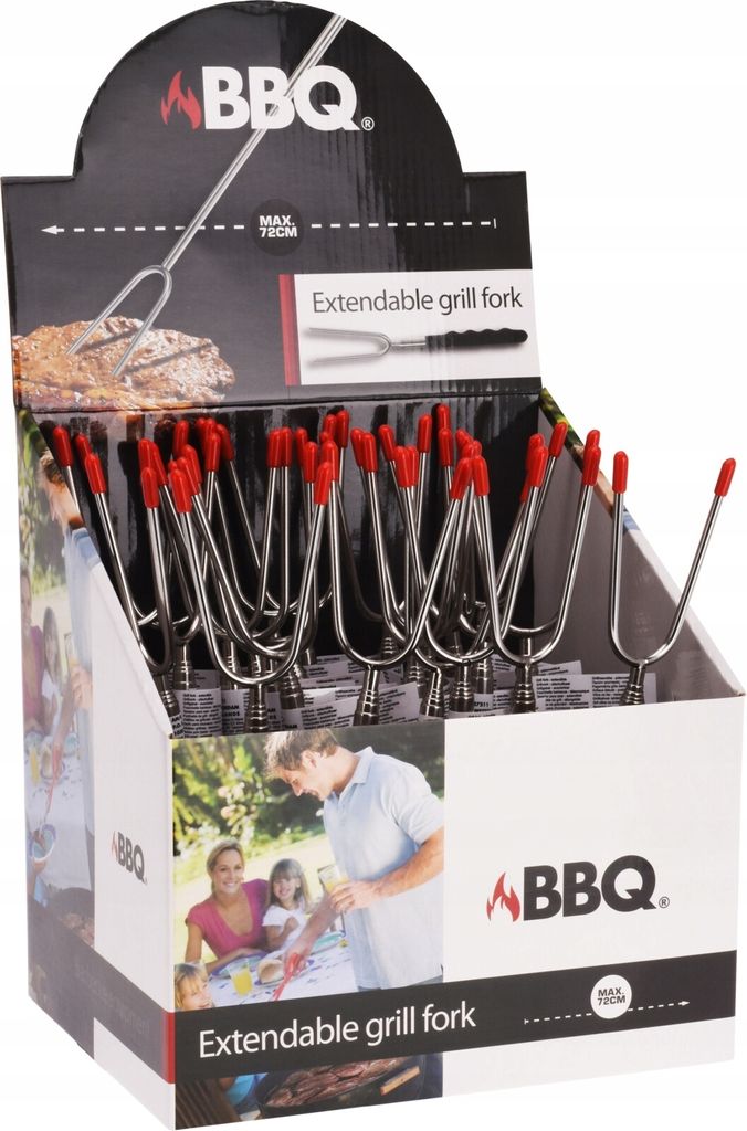 ausziehbare Grillgabel 72 cm Edelstahl silber Produktbild 6
