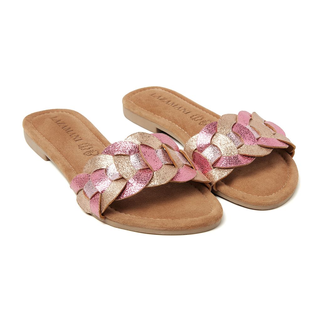 Lazamani Mona Damen Leder-Pantoletten Rose Größe 38 Produktbild 