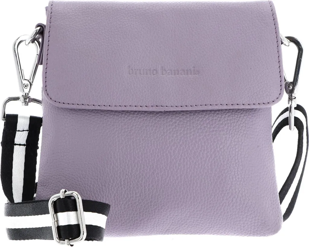Sac à épaule bandoulière compact en cuir lilas avec zip de sécurité