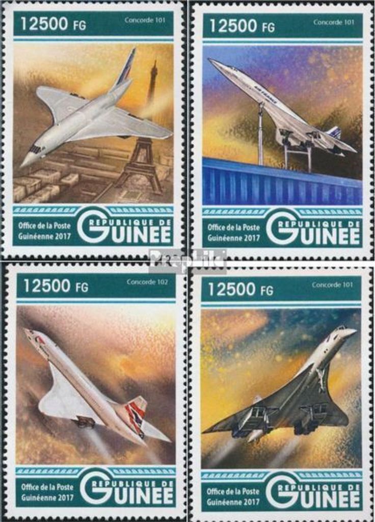 Briefmarken Guinea 2017 Mi 12371-12374 (kompl. Ausgabe) postfrisch Concorde