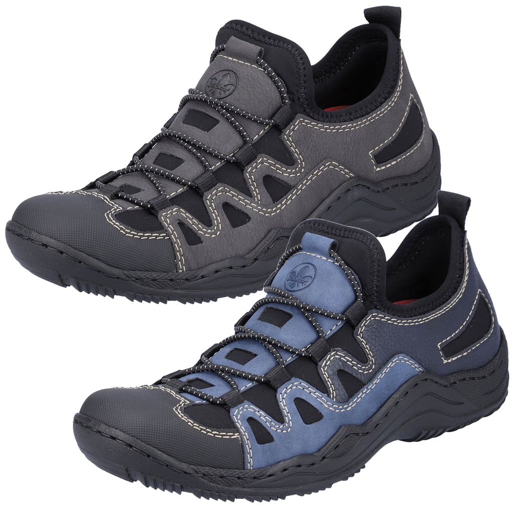 Rieker Damen Slipper Halbschuh sportiv Outdoor praktisch L0502, Größe:42 EU, Farbe:Grau