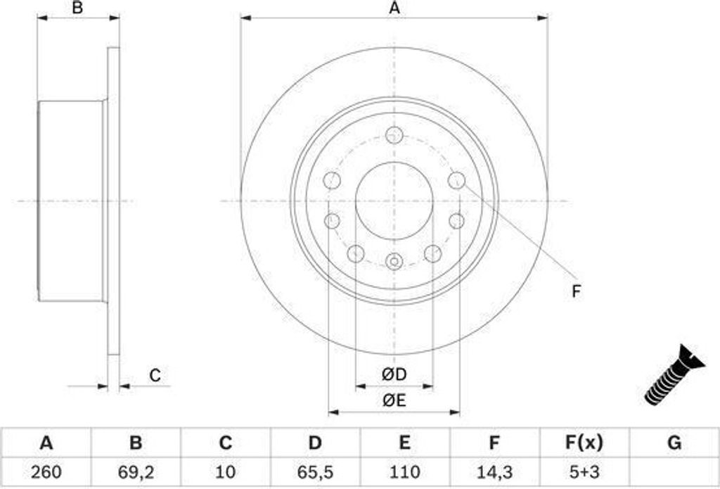BOSCH Bremsscheiben (2 Stück) 0 986 478 430