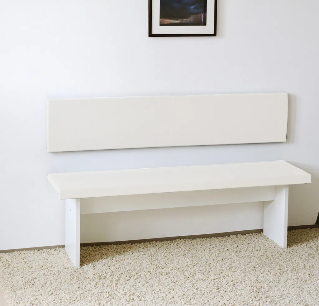 Cuscino Schienale da Parete 115cm Bianco - Pelle Sintetica Mod. 113