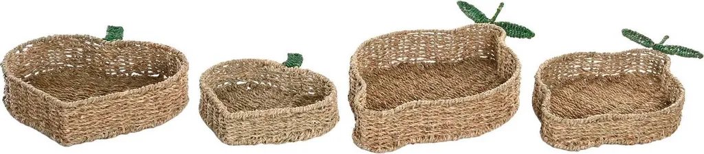 Lot de 2 Décorations Tropicales Home ESPRIT Vert Naturel 33 X 32 X 8 CM