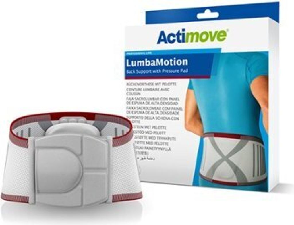 Rückenorthese Actimove LumbaMotion>>>>Farbe: bordeaux/weiß/grau Gr. XL