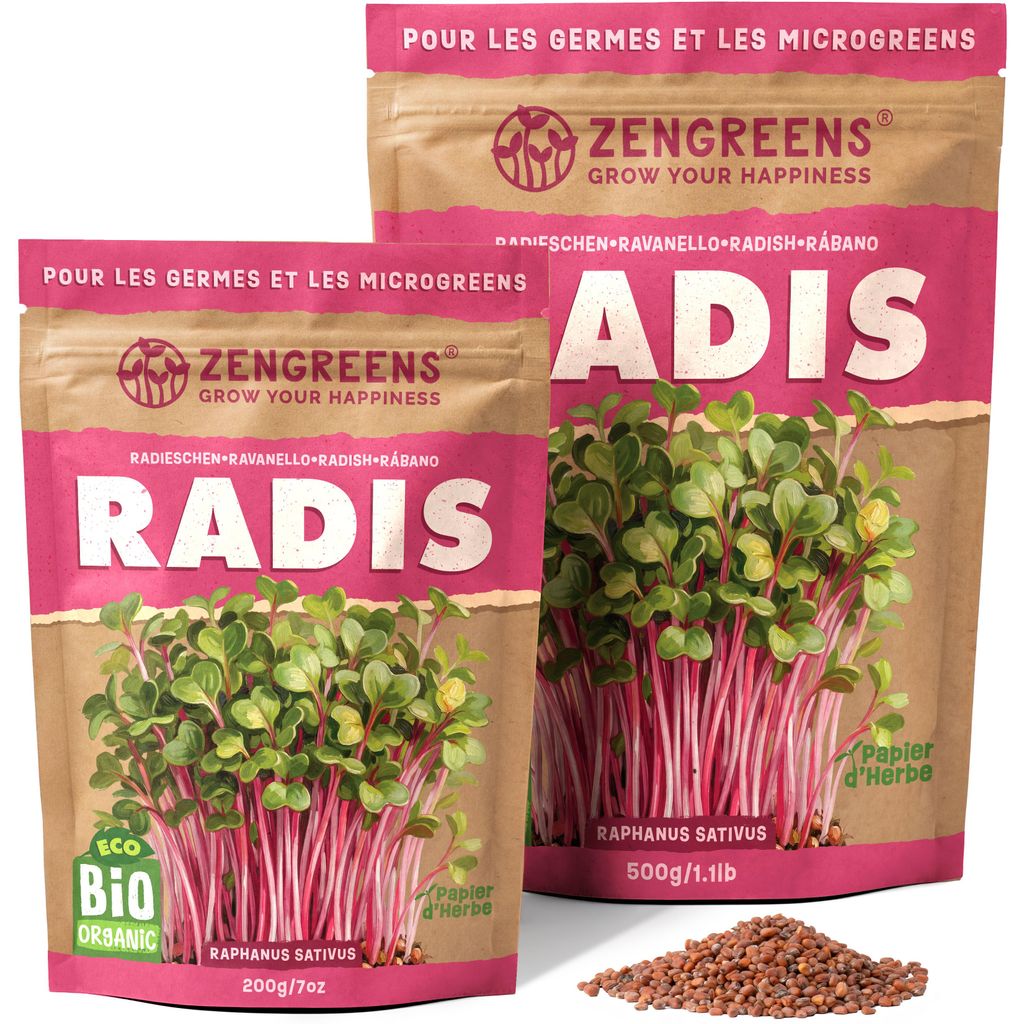 ZenGreens® Graines Bio à Germer Radis 200 g – Graines Image du produit 