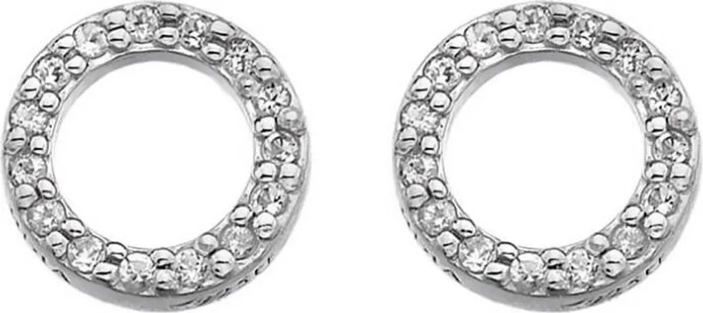 Boucles d'oreilles Cercle Diamants bruts DE534 - Bijou Anti-Allergie