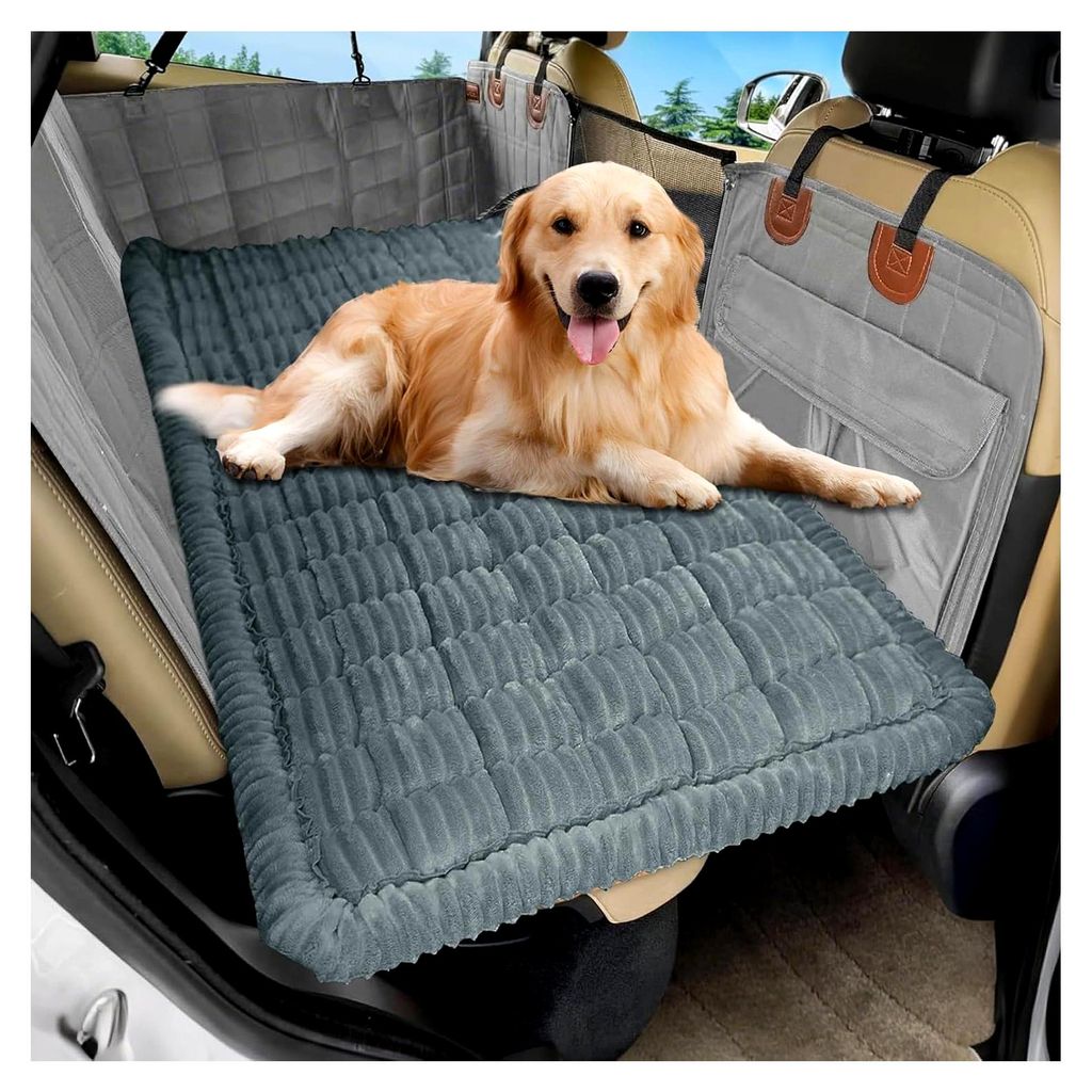 Hundeschutz für die Rückbank im Auto, 62×137 cm rutschfeste und kratzfeste Hundedecke, wasserdichter Rücksitzschutz für kleine und große Hund...