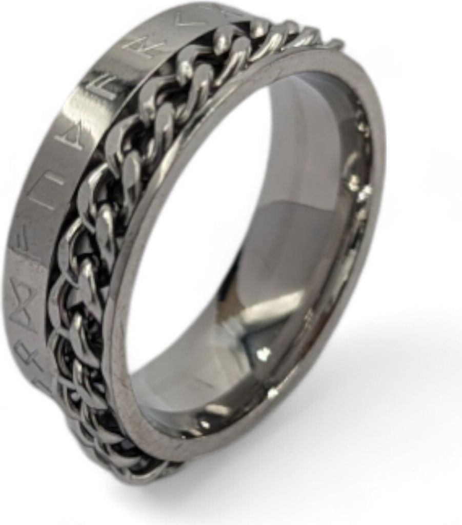 Fidget Spinner Ring. Kette-Runen Anti Stress Ring US 7