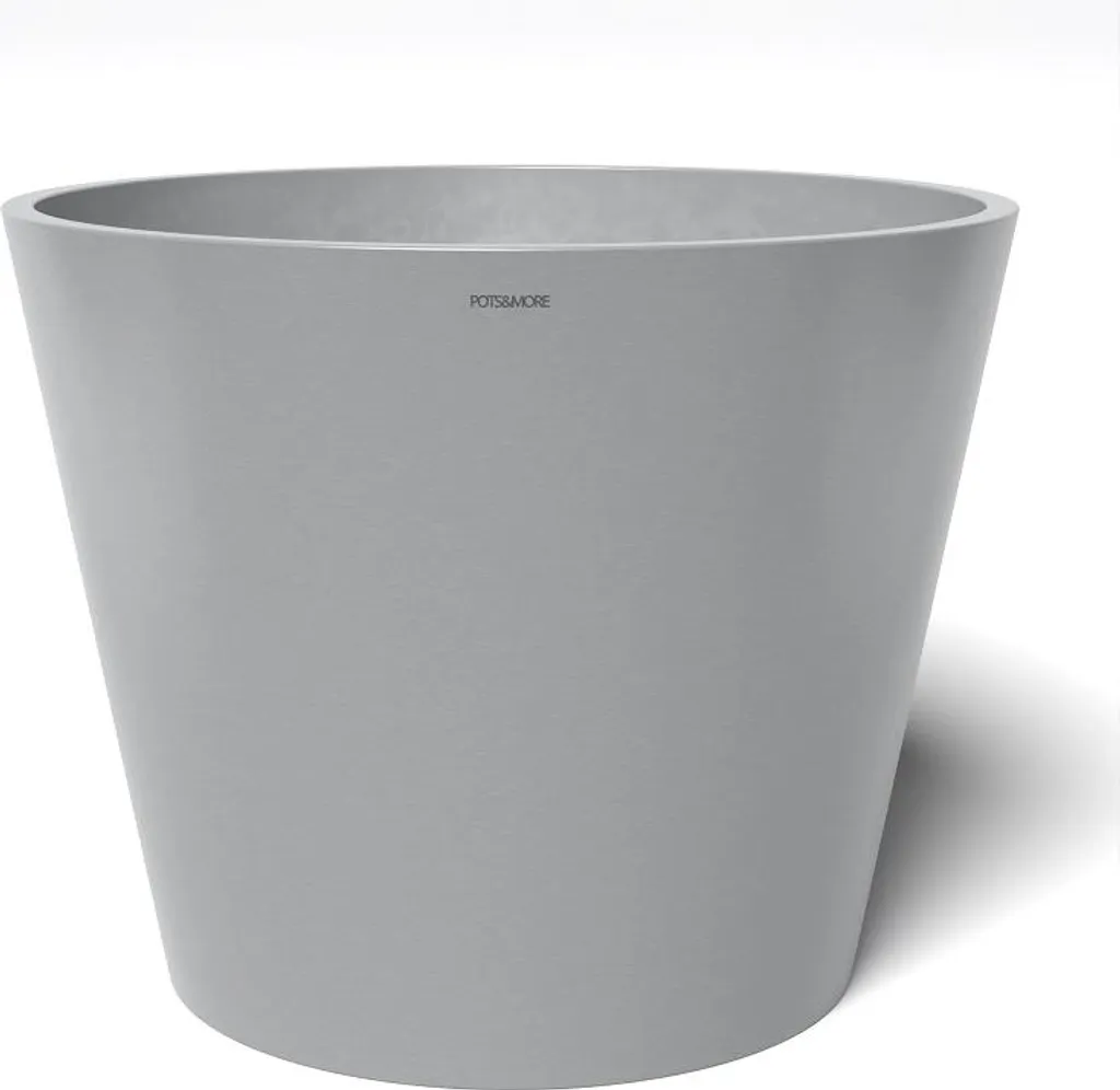 Pot de fleurs Conico 50 cm gris clair stable et durable pour extérieur