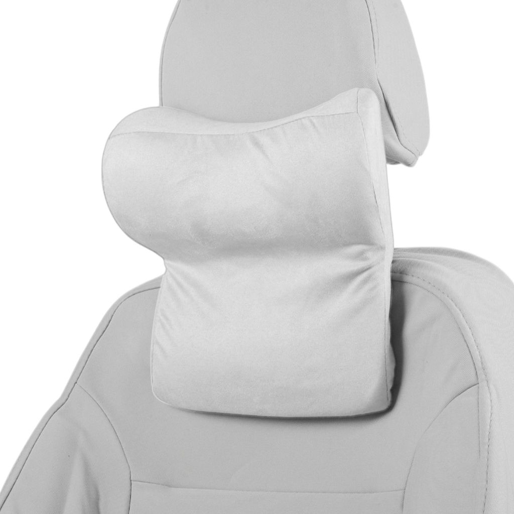 Auto Kopfstützenkissen Ergonomisches Bequemes Nackenstützkissen Auto Sitz Kopfstütze Kaschmir, Memory-Schaum Faltbar Verstellbare Breite Hellgra...