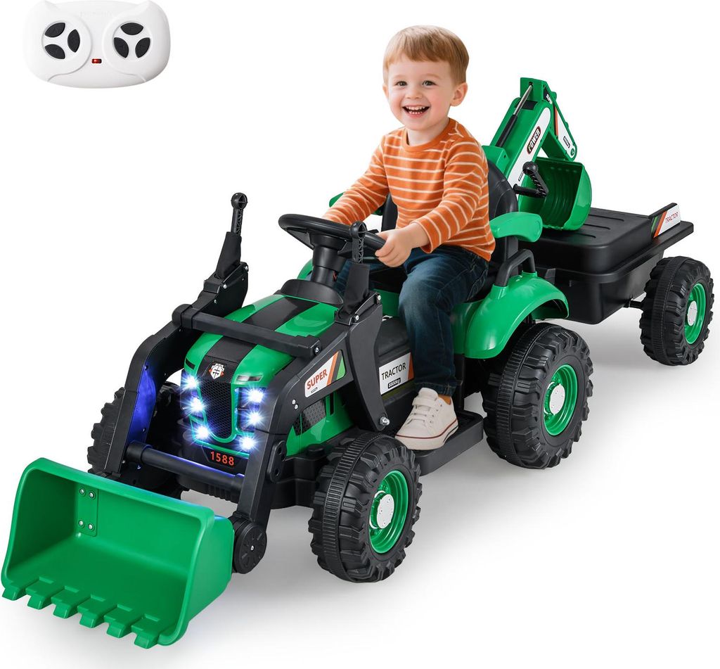 Trattore elettrico COSTWAY, trattore cavalcabile a 12V con Immagine del prodotto 