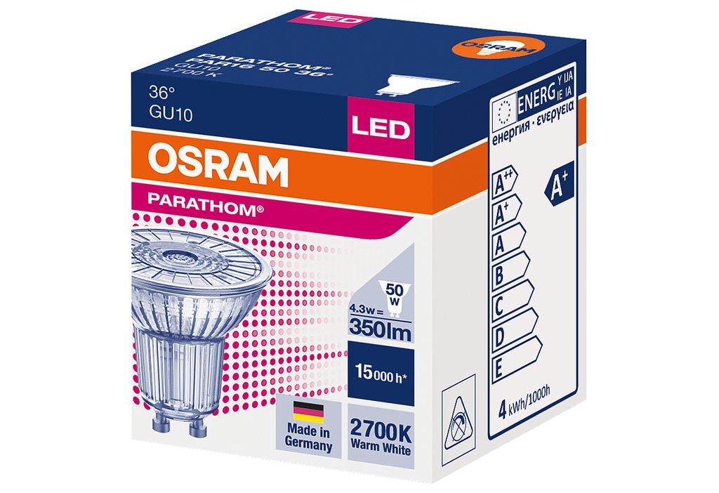 OSRAM LED PAR 16 GU10 36° 4,3W non dim Produktbild 