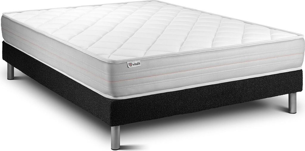 Matratzenset VITALMEMO 140 x 220 cm Bettrahmen Kit schwarz