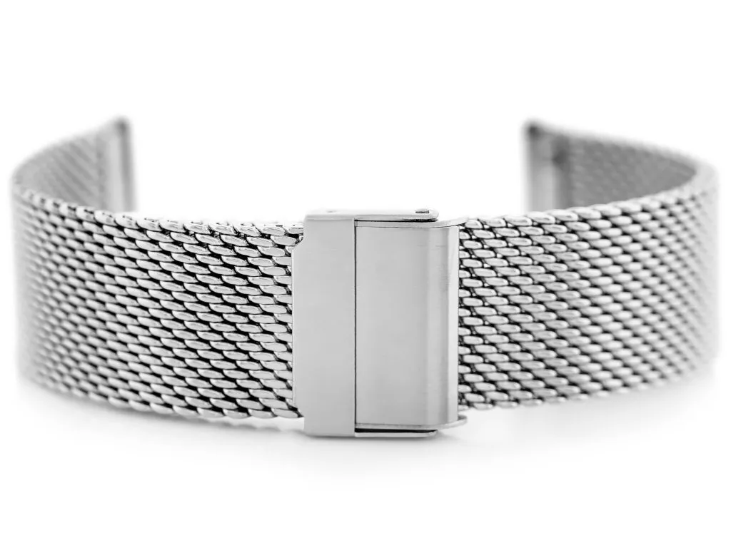 Bracelet de montre milanais argent 20 mm Pacific M8 maille acier HQ