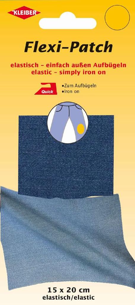 KLEIBER Flexi-Patch zum außen Aufbügeln jeans mittelblau