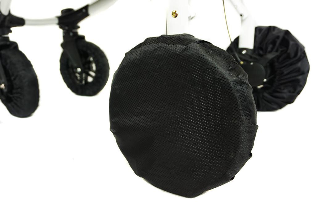 Baby Reifenschutz für Kinderwagenräder 1 Stück Radschutz Abdeckungen  Schwarz Kinderwagen Buggy Groß Offen 9