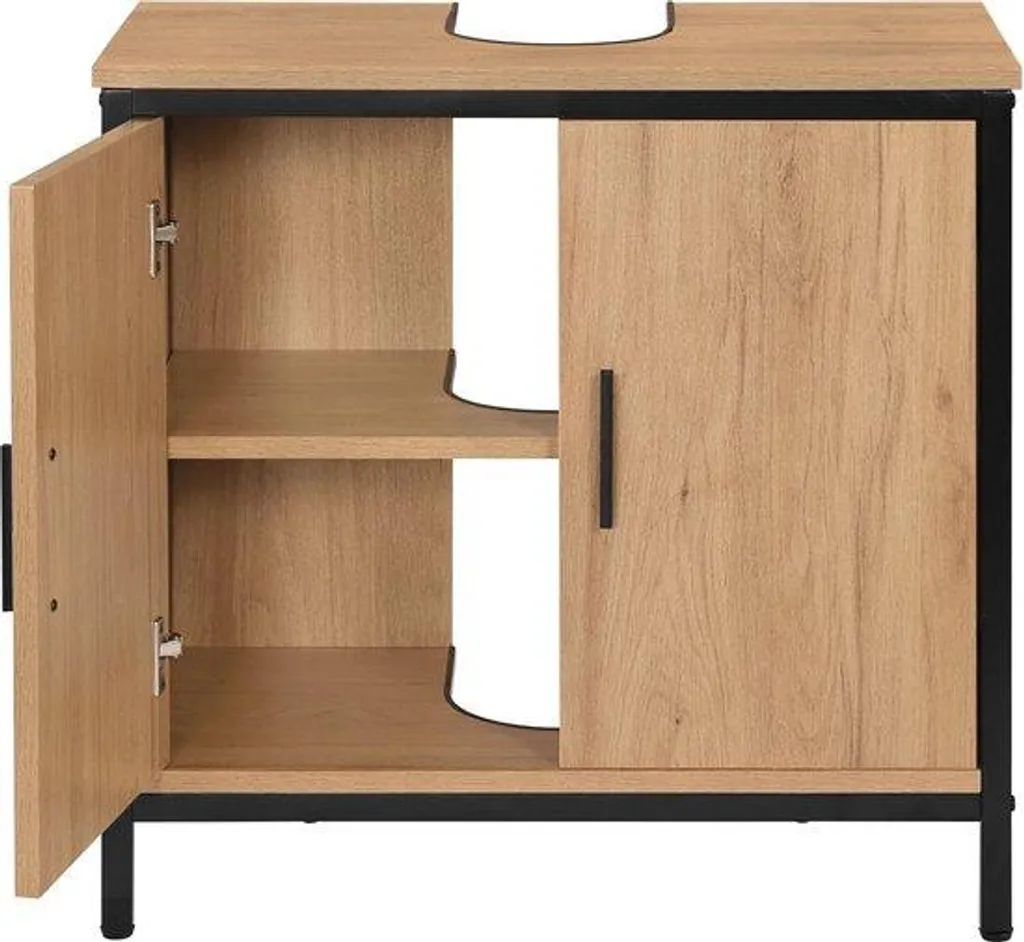 Meuble sous-vasque 60cm : cachez votre siphon avec style chêne clair