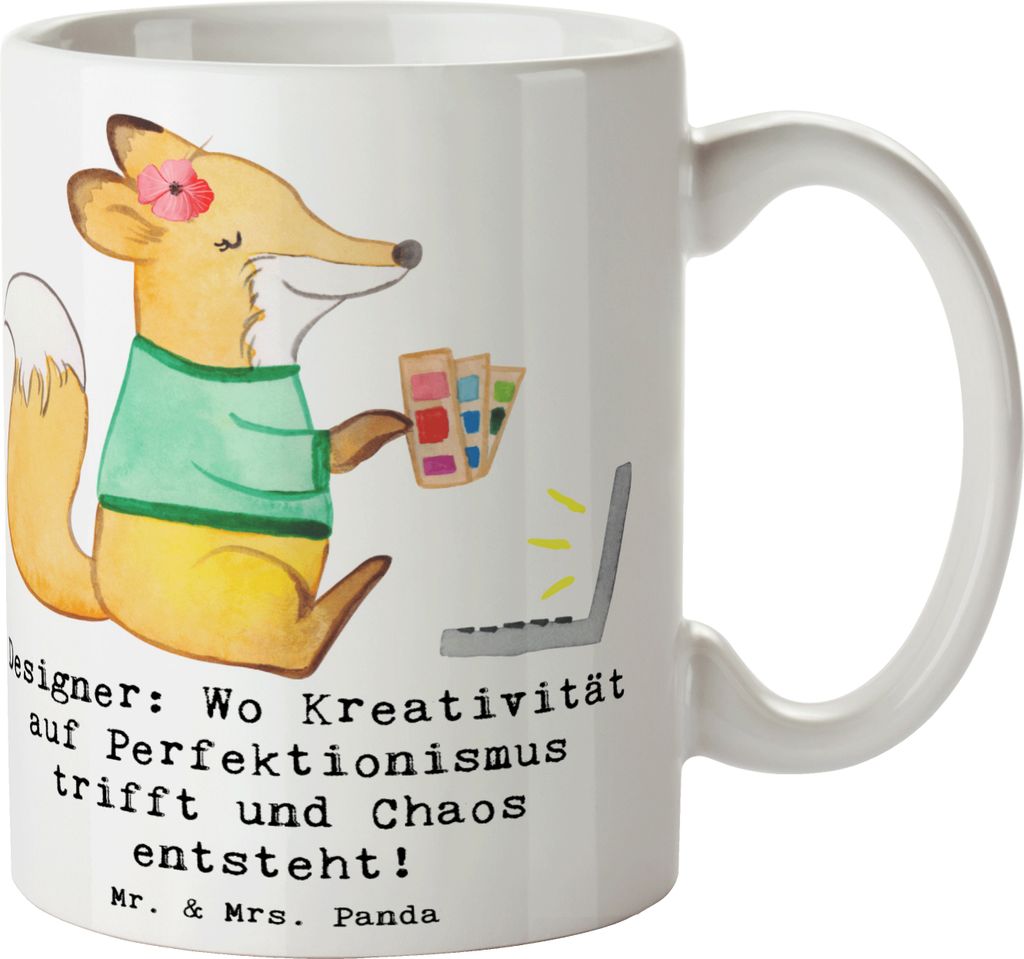 Mr. & Mrs. Panda Kaffeetasse Designer Magie - Weiß - Geschenk, Design, Berufsliebe, Geschenke mit Herz, Beruf, Innovation, handgefertigte, Trinkta...