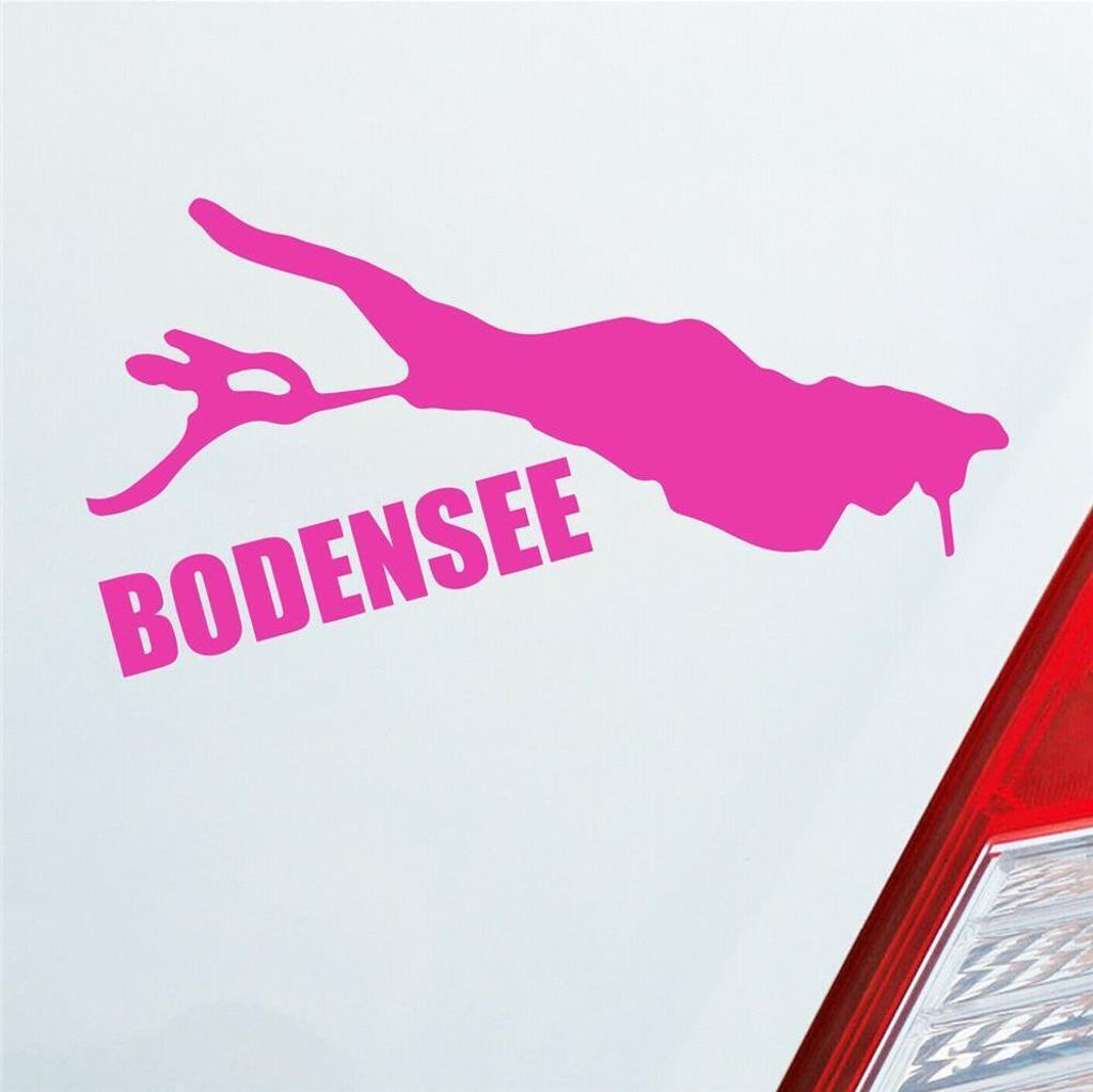 Auto Aufkleber Bodensee See Deutschland Urlaub 10x6 cm Pink Sticker Heckscheibenaufkleber
