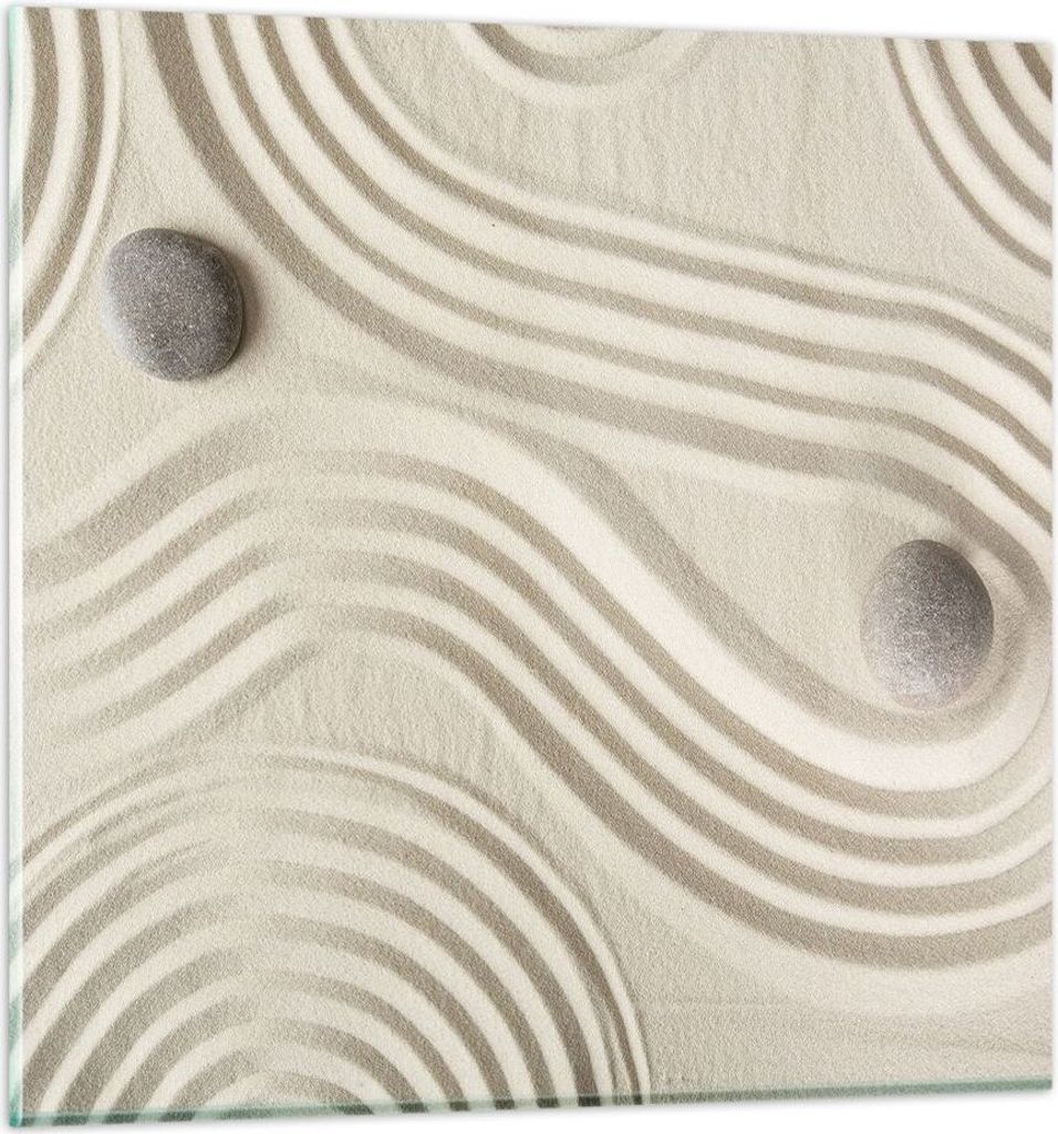 Bilder auf glas - Einteilig - Steine Figuren Sand - 40x40cm - Glasbilder - Wandbilder - Bilder - zum Aufhängen bereit - Wanddekoration aus Glas - ...