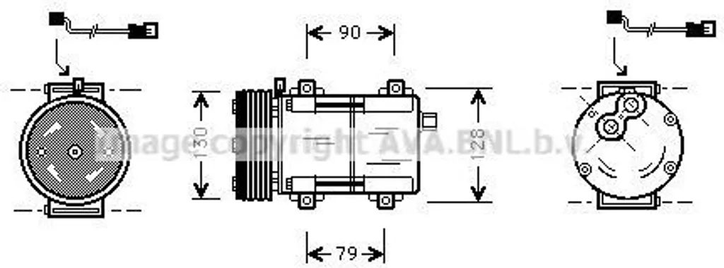 Compresseur de Climatisation PRASCO FDAK280 pour Mondeo II et Cougar