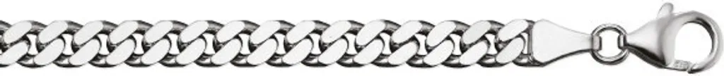 Collier panzer plat 5,40 mm en argent 925 blanc 60 cm pour homme