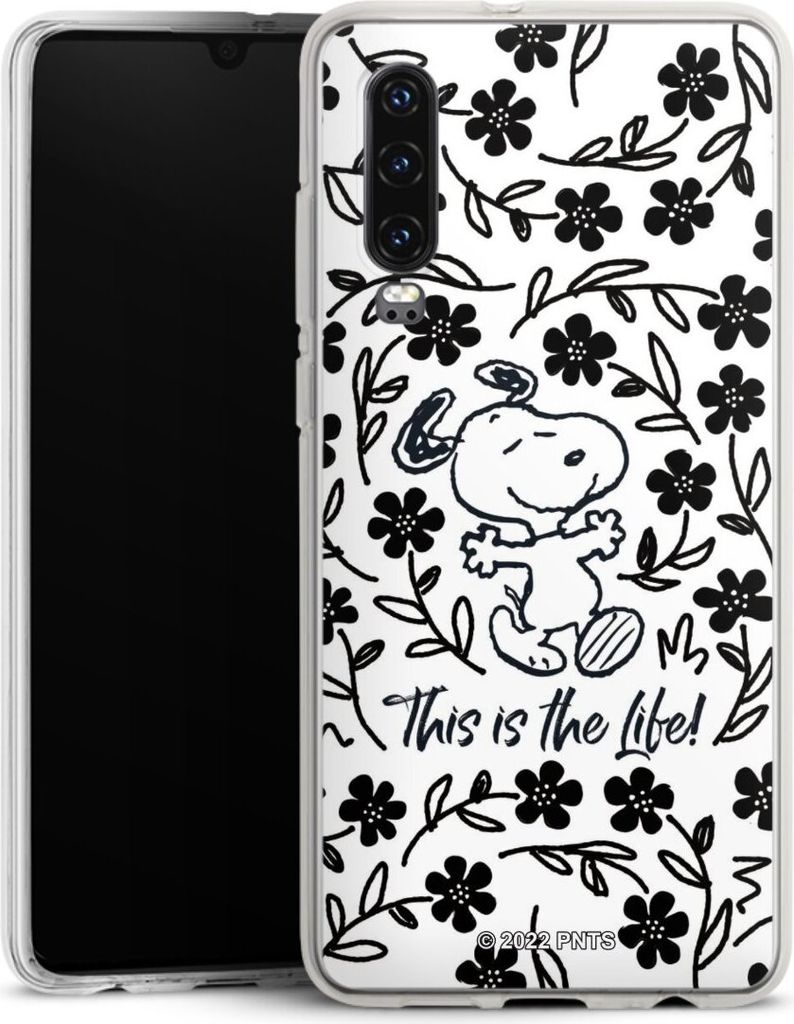 DeinDesign Handyhülle für Huawei P30 Silikon Hülle Case Smartphone Schutzhülle Blumen Peanuts Snoopy
