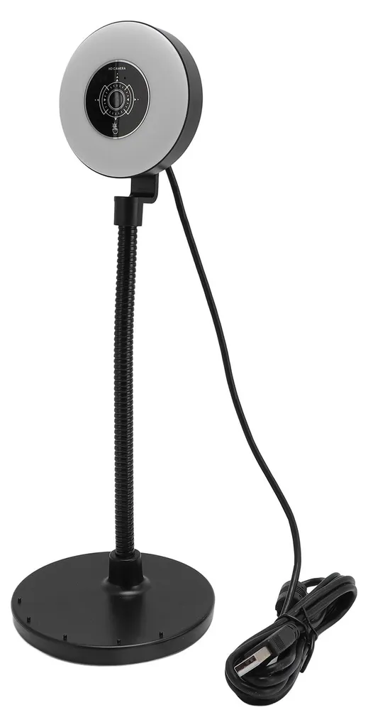 Webcam 8 Mpx Autofocus avec éclairage LED et support télescopique