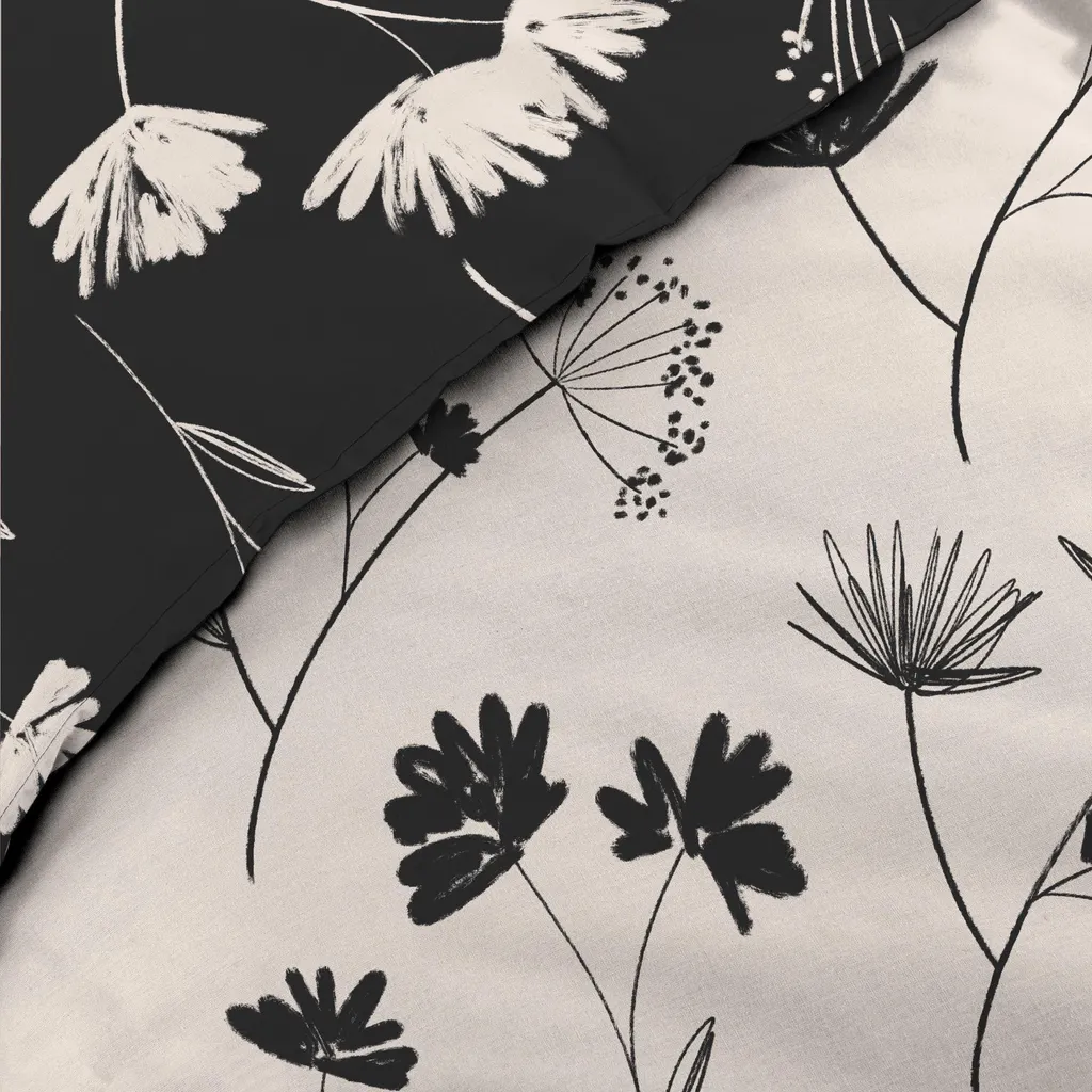 Parure de lit en percale de coton Iris : housse et taies haut de gamme