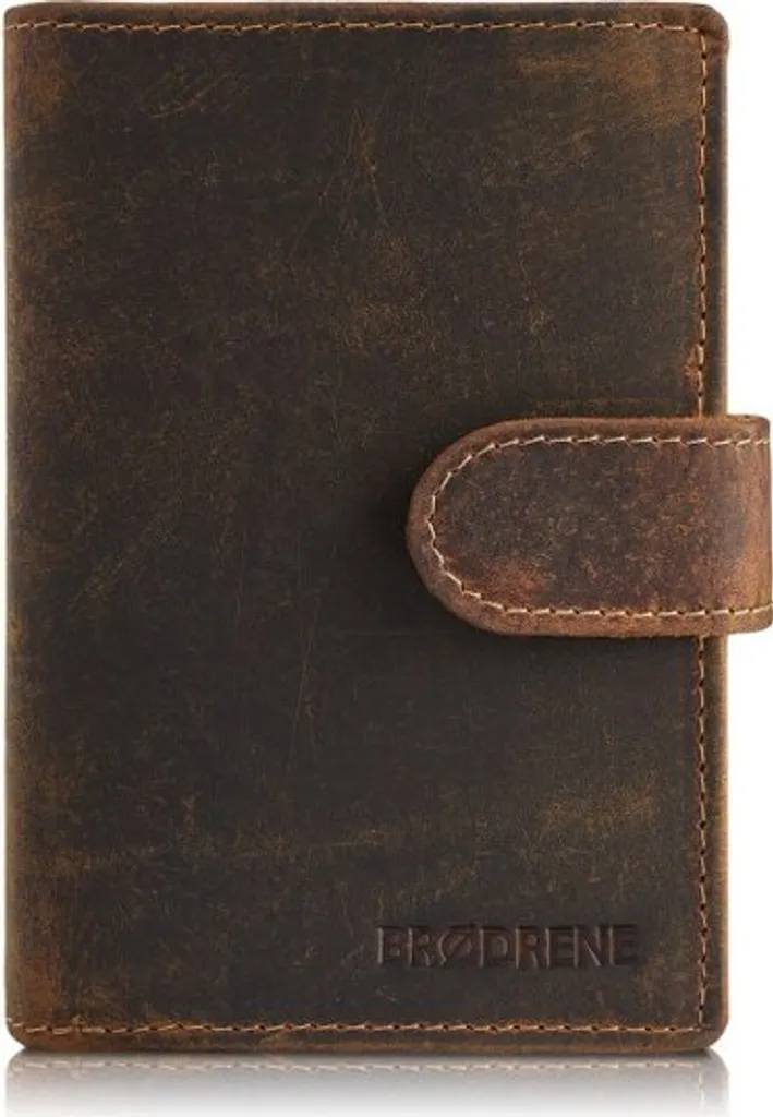 Brødrene Yar Portefeuille Homme en Cuir Véritable Marron Taille Unique