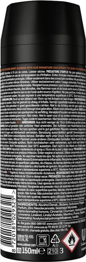 Déodorant spray corps Axe Cuir & Biscuits pour homme format 6x150 ml - 8