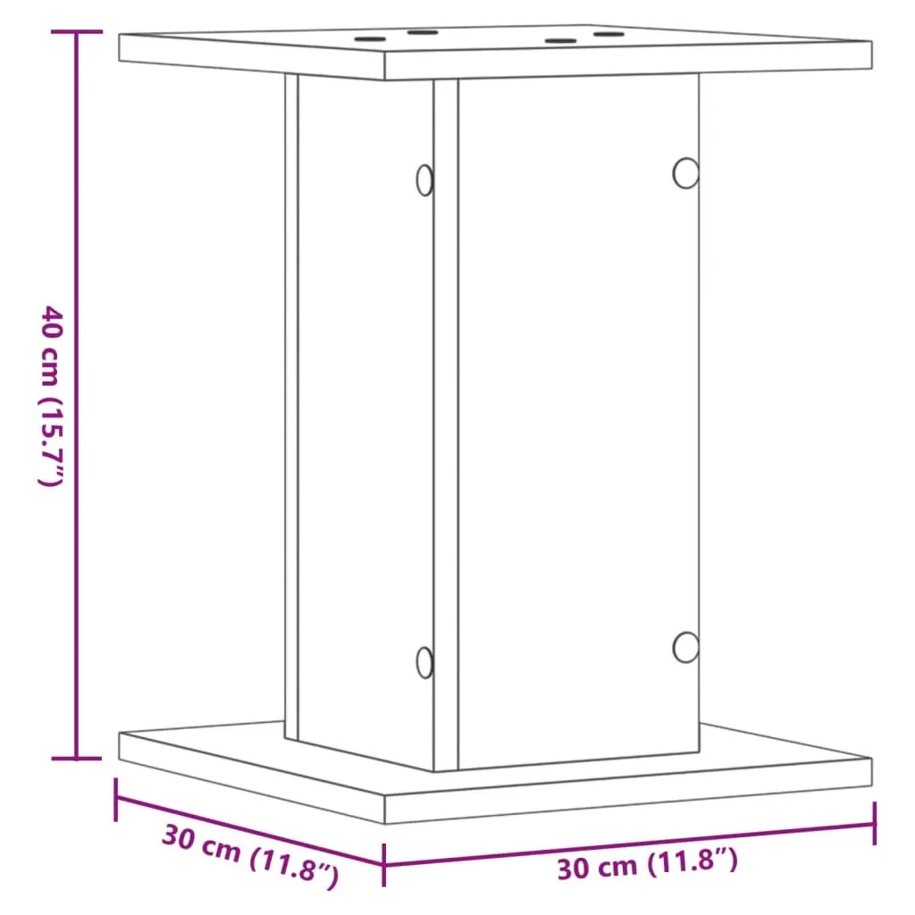 VIDAXL - Supporti Altoparlanti 2 Pz Grigio 30x30x95 Cm Legno