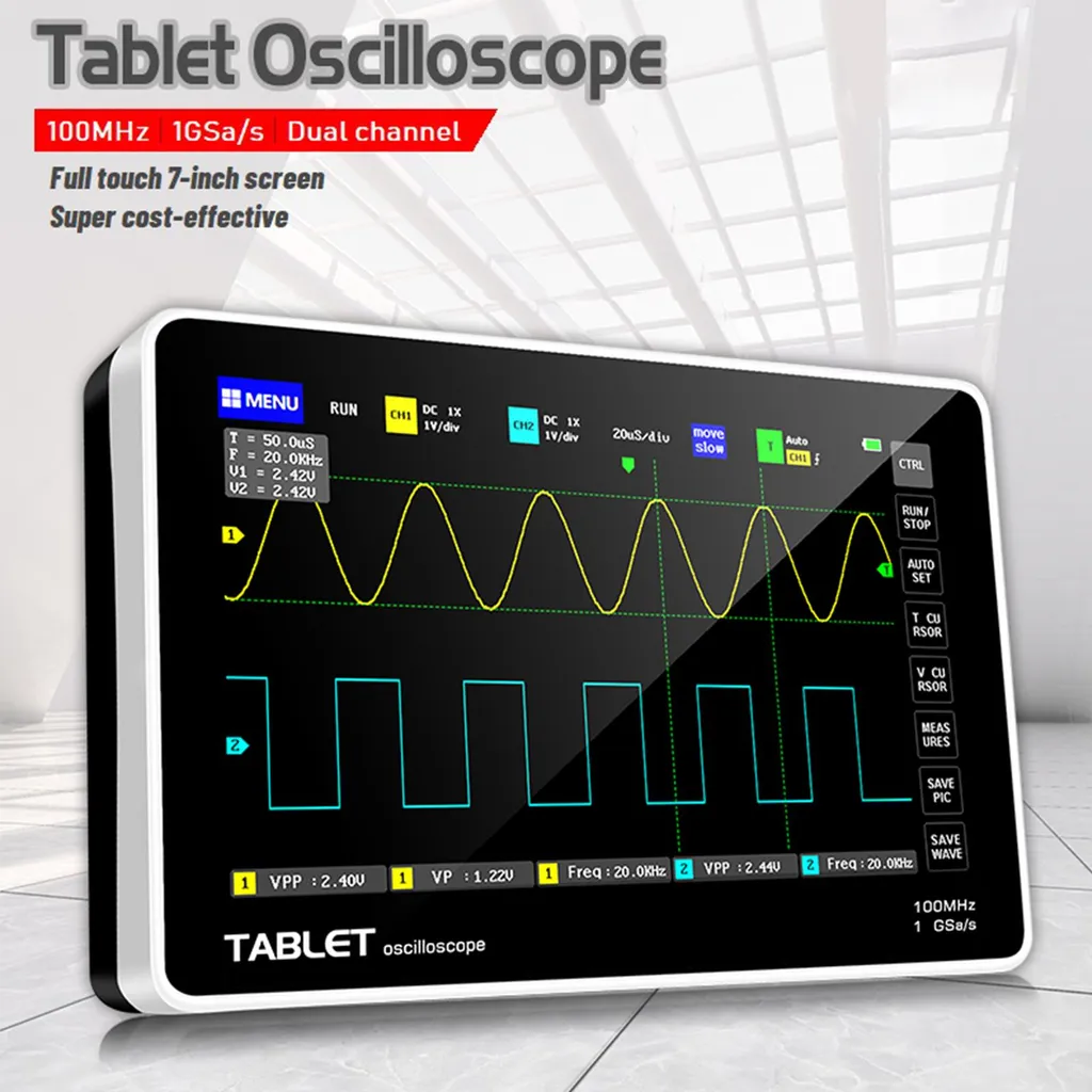 Oscilloscope numérique pour dépannage électronique 2 canaux 100MHz USB
