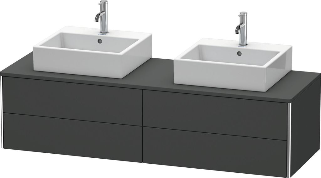 Duravit XSquare Konsolenwaschtischunterbau wandhängend, für zwei Becken, 4 Schubkästen, 1600x400x548mm, XS4917B4949