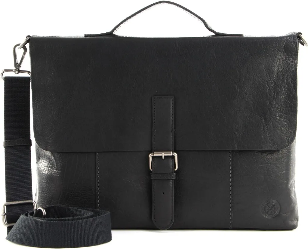 Porte-ordinateur Ålesund SADDLER en cuir noir avec sangle ajustable