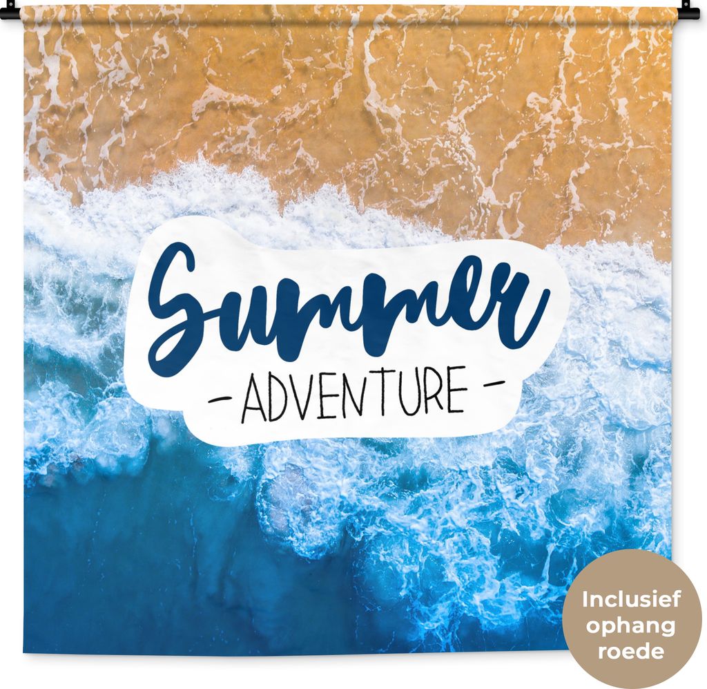 MuchoWow Wandteppich Wandbehang Meer - Strand - Zitate 150x150 cm Tapisserie Dekoration Wandtuch - Wohnaccessoires - Modernes
