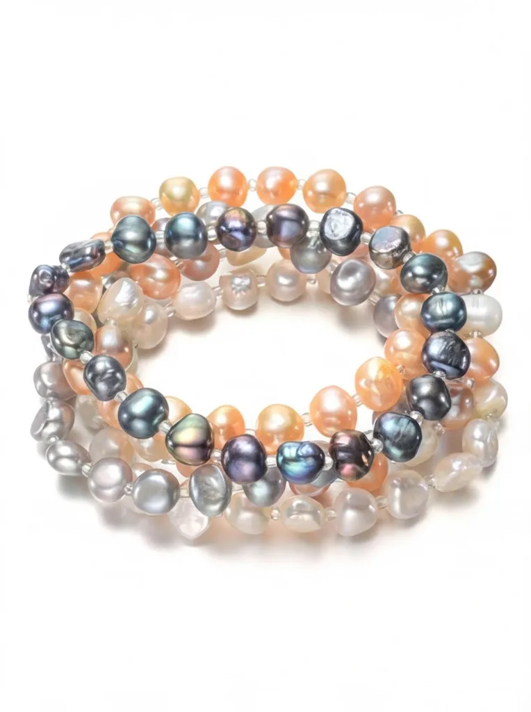 Regalo Donna: Bracciale Perle Vere Barocche 8-9mm Qualità AA - 1