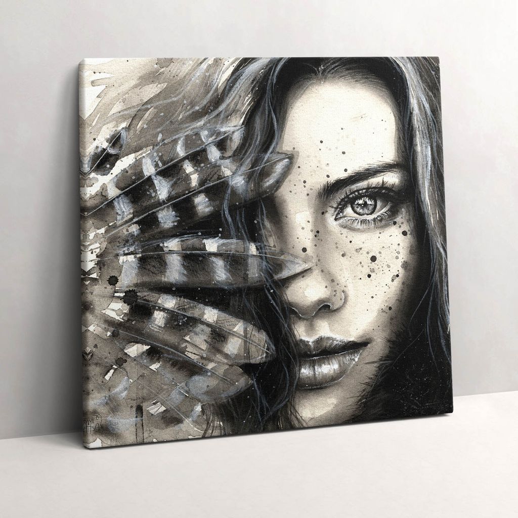 Painted portrait – Leinwandbild Wandbild – 60x60 cm – Leinwandbilder – Wandbilder – Schlafzimmer – Flur