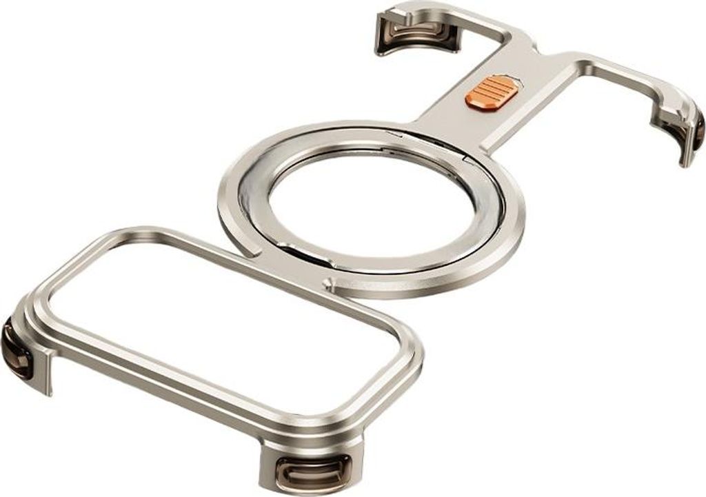 Hülle für iPhone 17pro, Magsafe Magnetische Metall Handyhülle mit Ständer, Stoßfest, für iPhone Serie, Schnappverschluss, Silber