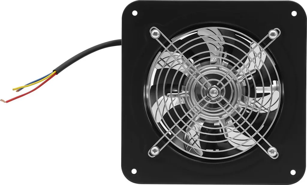 Ventilatore di scarico - FD-150 Ventilatore da parete 15 cm - Portata d'aria 220 m³/h - 2600 giri/min - 220 V CA - Per cucina, garage, magazzino - Nero