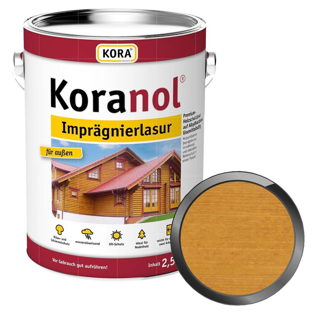 KORA Koranol Imprägnierlasur 2.5 Liter Eiche Hell Produktbild 