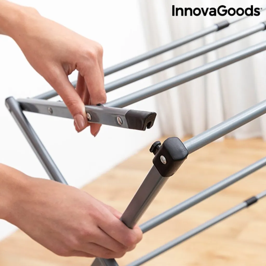 Étendoir à linge extensible 3 niveaux de hauteur en métal robuste - 14